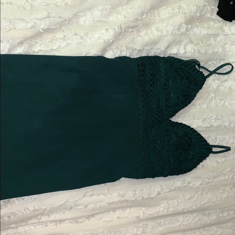 Dark green laced top cocktail dress